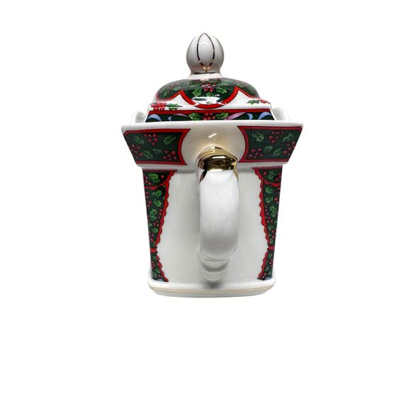 Vintage Sadler Collectible Christmas Teapot-Savoy "Christmas Mornings" 1992 - Picture 3 of 13
